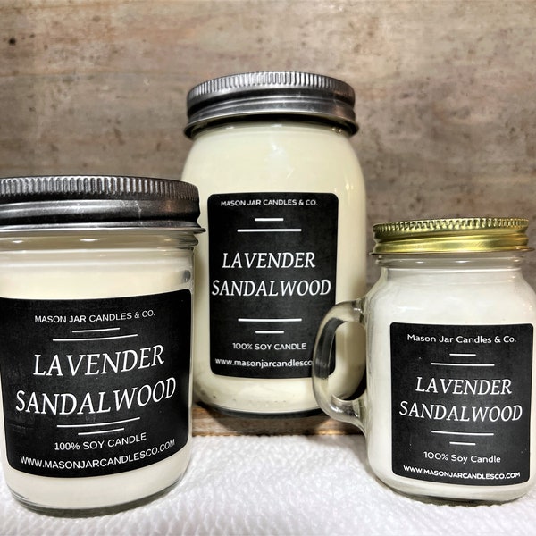 Lavender Sandalwood Candle | Sandalwood | Lavender | Soy Wax | Scented Soy Candle | Wax Melt