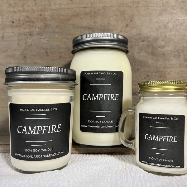 Campfire Candle | Soy Candle | Fall Candle | Mason Jar Candle | Scented Candle | Wax Melt