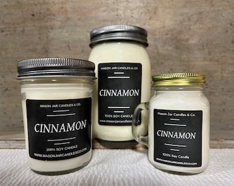 Cinnamon Candle | Scented Soy Candle | Handmade Candle | Mason Jar Candle | Soy Wax Candle | Wax Melt