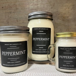 Peppermint Candle | Christmas Candle | Mint Candle | Wax Melt | Soy Candle