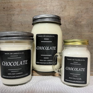 Chocolate Candle | Soy Candle | Mason Jar Candle | Soy Wax Candle | Fall Candle | Wax Melts