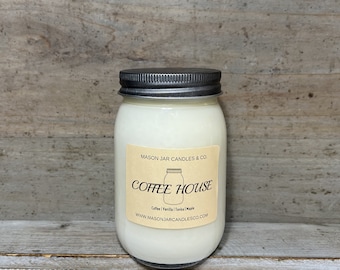 Coffee House | Soy Coffee Candle | Soy Wax Candle | Soy Candle | Custom Candle | Mason Jar Candle