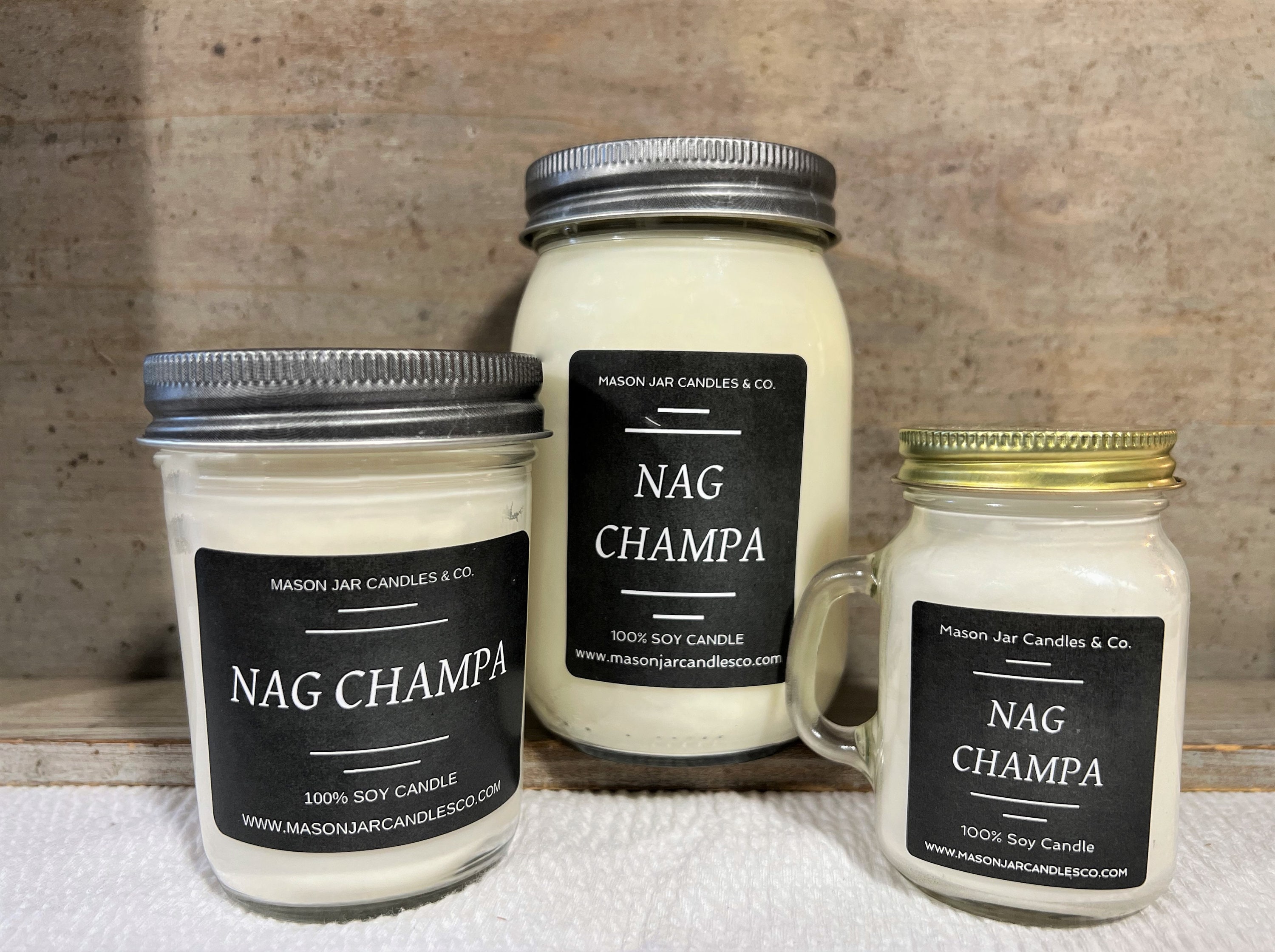  Nag Champa Scented Candle - Inscense- 6 Ounce Jar Candle- Hand  Poured in Indiana : Home & Kitchen