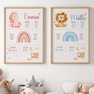 Geburtstafel Boho, Geburtsposter, Geburtsdaten Poster, Geburtsanzeige, Geburtsbild, personalisiertes Geschenk Geburt