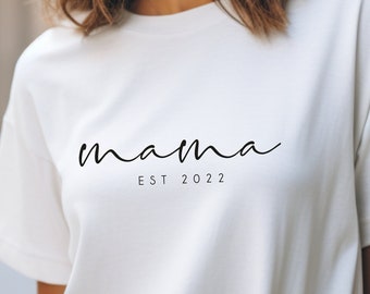 Personalisierbares Mama Shirt, Geschenk Mama, Muttertag, Oversized Tshirt, T-Shirt mit dem Namen und Geburtsjahr des Kindes