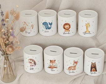 Kinder Spardose personalisiert mit Namen, Personalisierte Spardose, Kinder Geldgeschenk, Kinder Sparschwein, Geschenk Geburt, Taufgeschenk