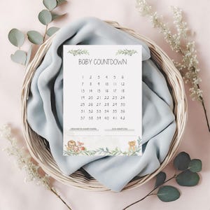 Compte à rebours pour bébé, calendrier de naissance, calendrier de grossesse, future maman, compte à rebours pour naissance, verdure, compte à rebours pour femme enceinte