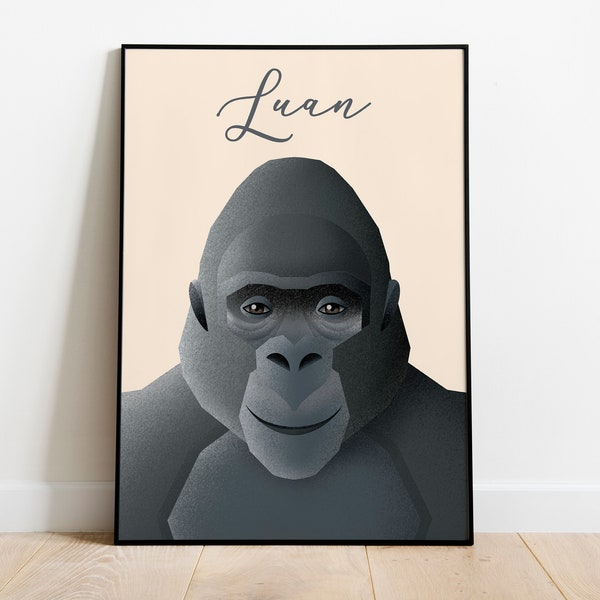 Kinderzimmer Baby Poster Bild - Gorilla