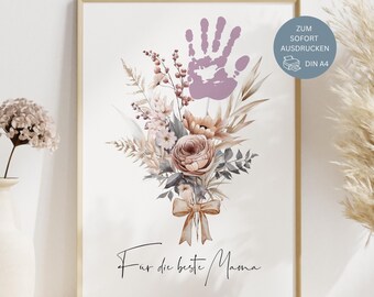 Mother's Day gift, mom gift, children's handprint, personalized gift, mom's birthday, Mother's Day gift, DIY picture