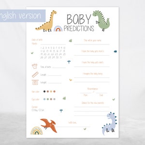 | tarjetas baby shower Tarjeta de deseos Babyshower, | de dinosaurios Mecanografía de tarjetas - deutsch