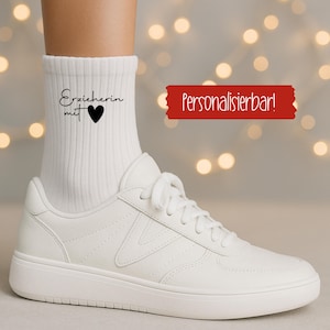 Erzieherin Socken, Erzieherin mit Herz, Tennissocken, Erzieher Geschenk, Abschiedsgeschenk Kindergarten, Strümpfe, Dankeschön Erzieherin