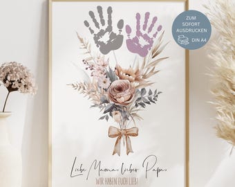 Mother's Day gift, Father's Day gift, Mom gift, children's handprint gift, personalized gift, Mom's birthday gift