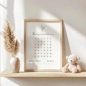 Babycountdown, Geburt Kalender, Kalender Schwangerschaft, Werdende Mama, Geburtscountdown, Regenbogen Boho, Schwanger Countdown