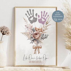 Grandma gift, Mother's Day gift, handprint children, personalized gift, Grandma birthday, Mother's Day gift, picture DIY