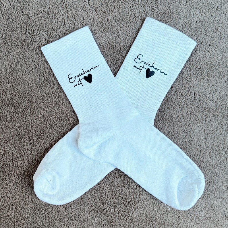 Erzieherin Socken, Erzieherin mit Herz, Tennissocken, Erzieher Geschenk, Abschiedsgeschenk Kindergarten, Strümpfe, Dankeschön Erzieherin 画像 3