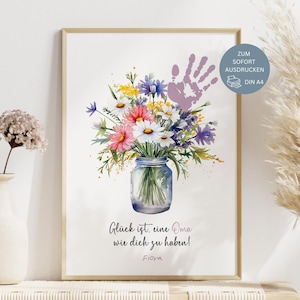 Grandma gift, Mother's Day gift, handprint children, personalized gift, Grandma birthday, Mother's Day gift, picture DIY