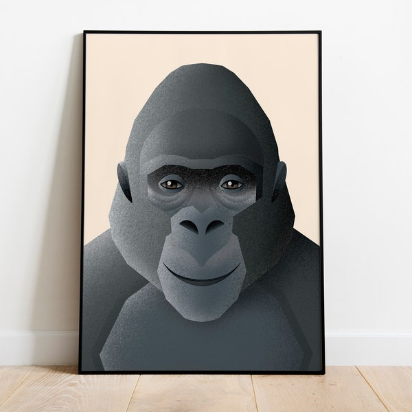 Kinderzimmer Baby Poster Bild - Gorilla