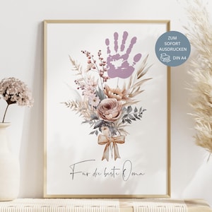 Grandma gift, Mother's Day gift, handprint children, personalized gift, Grandma birthday, Mother's Day gift, picture DIY