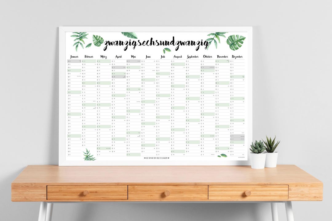 2026 Jahresplaner, Kalender 2026, 2026 Monatsplaner, 2026, Wandkalender