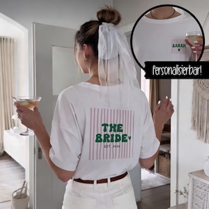 JGA Shirt Braut & Crew personalisiert, Name und Datum, Braut T-Shirt, Junggesellenabschied, Team Braut Shirt, Braut und Crew Shirt, JGA