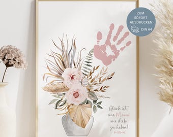 Mother's Day gift, mom gift, children's handprint, personalized gift, mom's birthday, Mother's Day gift, DIY picture