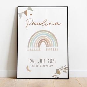 Geburtsposter | Geschenk Geburt | Poster | Boho | Geburtsdaten