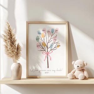 Libro de visitas para baby shower con huellas dactilares, decoración para baby shower, fiesta de bebé, foto de invitado para revelar el género, estilo bohemio arcoíris, regalo para bebé