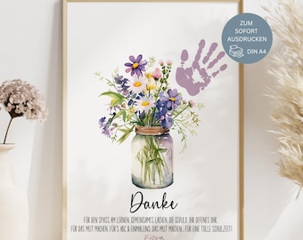 Regalo de despedida para profesor/a, regalo de agradecimiento, regalo DIY para profesor/a, escuela primaria, huella de mano, despedida de la escuela primaria, idea de agradecimiento, PDF