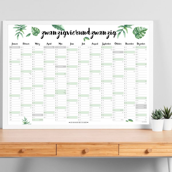 Kalender 2024 - Wandkalender - greenery