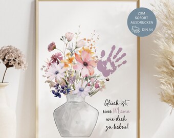 Mother's Day gift, Father's Day gift, Mom gift, children's handprint gift, personalized gift, Mom's birthday gift