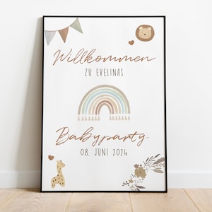 Babyparty Poster willkommen | Babyshower, boho , Regenbogen
