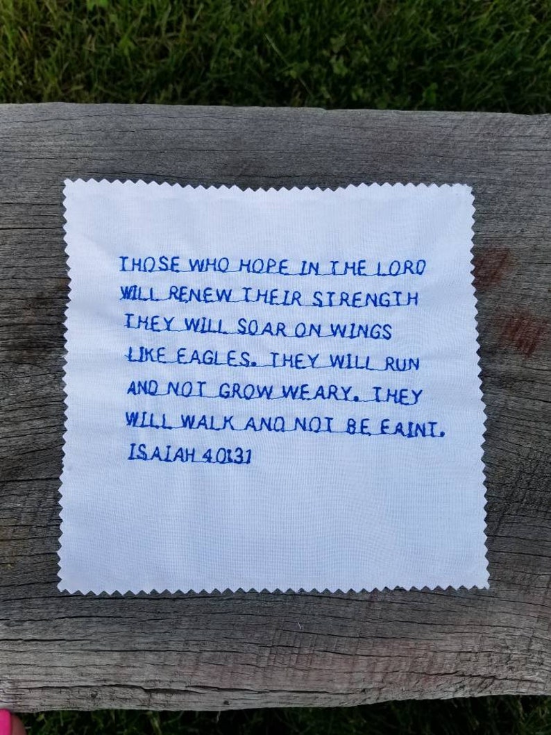 Prayer Square Prayer Cloth Isaiah 40.31 Inspirational Etsy