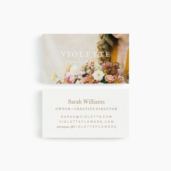 violette business card template for google drive floral etsy florist business cards