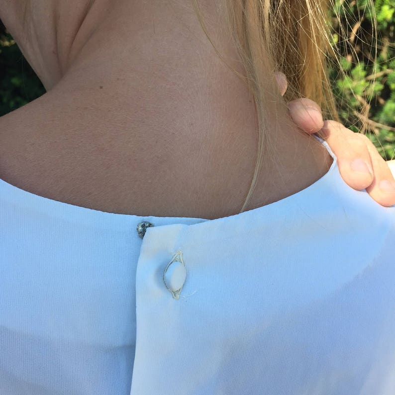 Vintage Eyelet Blouse With Back Button Details