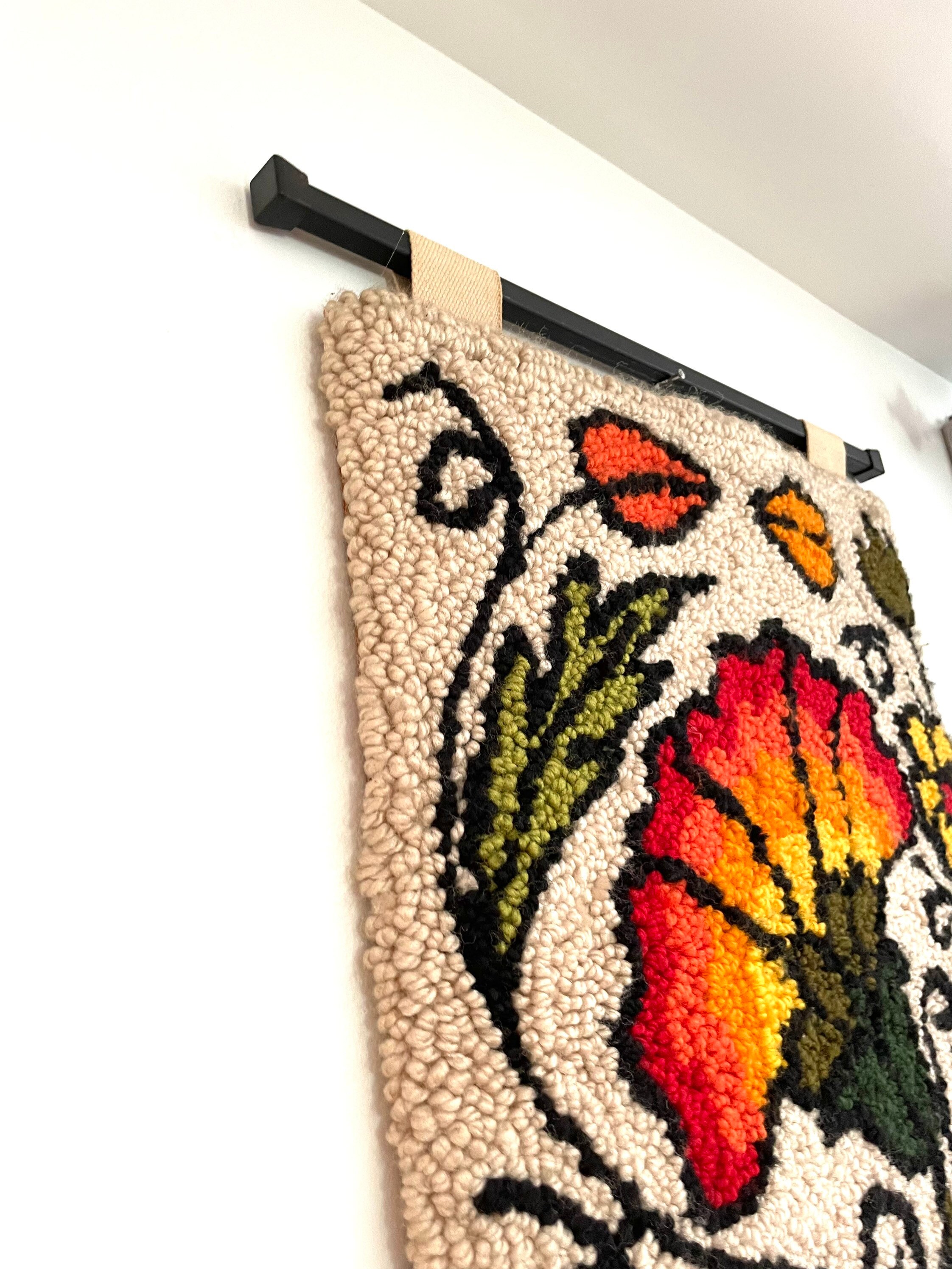 Vintage Hooked Rug Wall Hanging Etsy