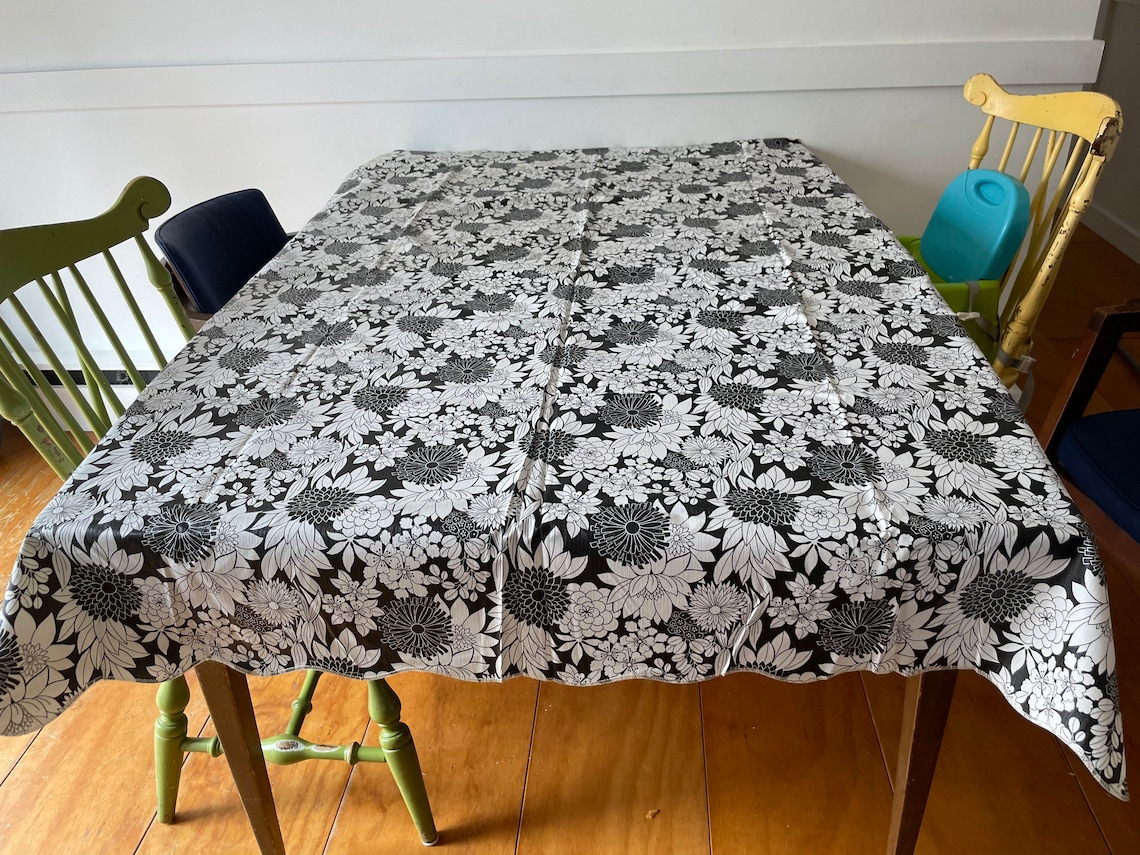 Vintage Floral Vinyl Tablecloths Etsy