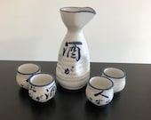 Vintage,Sake Set,Japanese Pottery,Sake Bottle,Sake Cups,Japanese Interiors,Sake