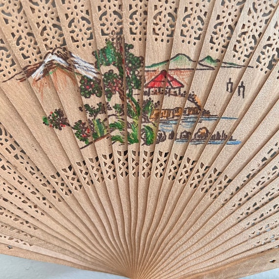 Vintage,Wooden Folding Fan,Oriental Fan,Asian Han… - image 2