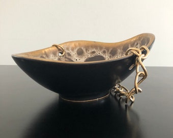 ヴィンテージ・グリゼル・ドイツ陶器ボウル：ミッドセンチュリーモダン