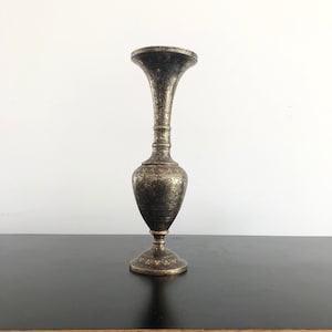 Vintage, Jarrón de latón, Latón indio, Decoración boho, Interiores boho, Decoración del hogar, Decoración de latón, Jarrón, Jarrón indio