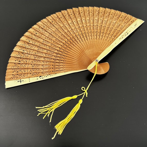 Vintage,Wooden Folding Fan,Chinese Fan,Hand Fan,W… - image 3