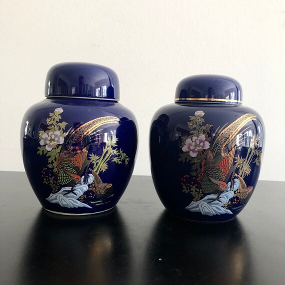 Vintage,Ginger Jar,Asian Interiors,Chinoiserie Décor,Blue Ginger Jar,Home Decor,Oriental Decor