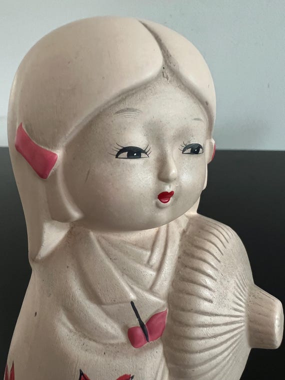 ヴィンテージ博多粘土芸者人形：手描きの日本の置物 - Etsy 日本