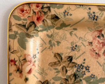 Vintage Floral Fiberglass Serving Tray - Arnold Designs, England