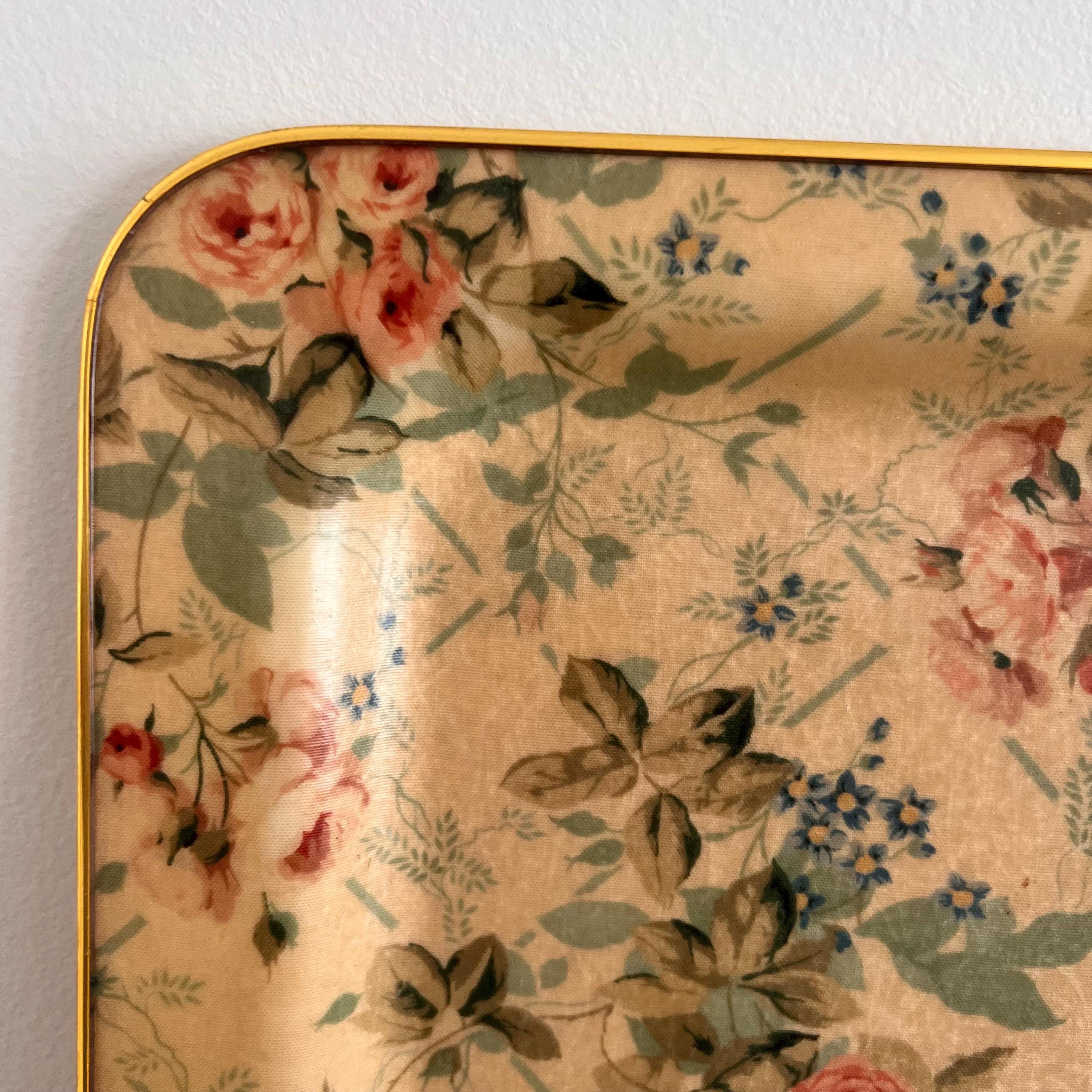 Vintage Floral Fiberglass Serving Tray - Arnold Designs, England