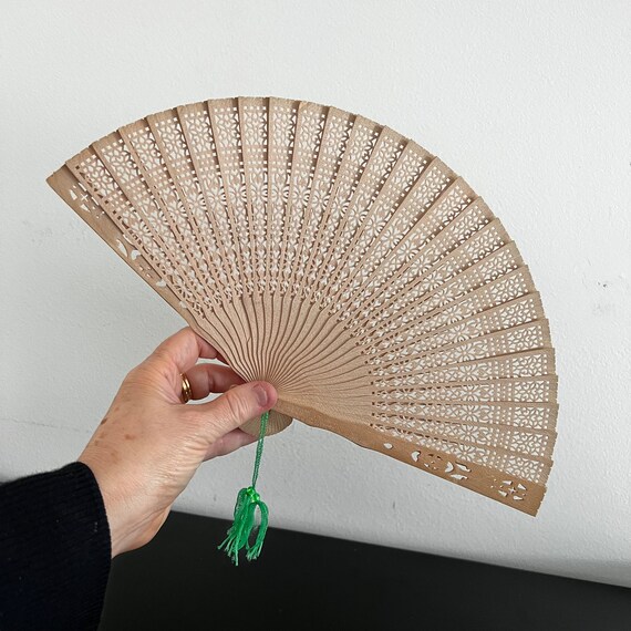 Vintage,Wooden Fan,Folding Fan,Hand Fan,Wood Fan,… - image 3