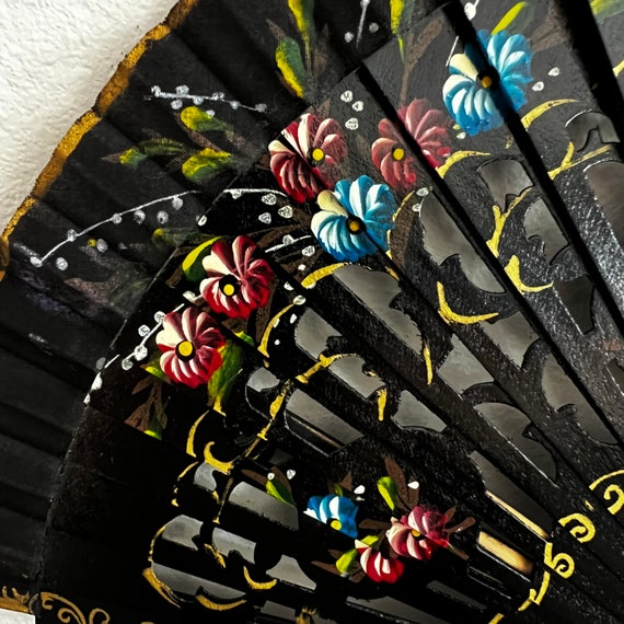 Vintage,Spanish Folding Fan,Wooden Fan,Flamenco F… - image 7