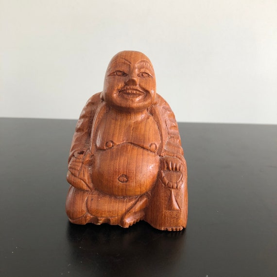 ヴィンテージの手彫り木製仏像：ボヘミアン風インテリア - Etsy 日本