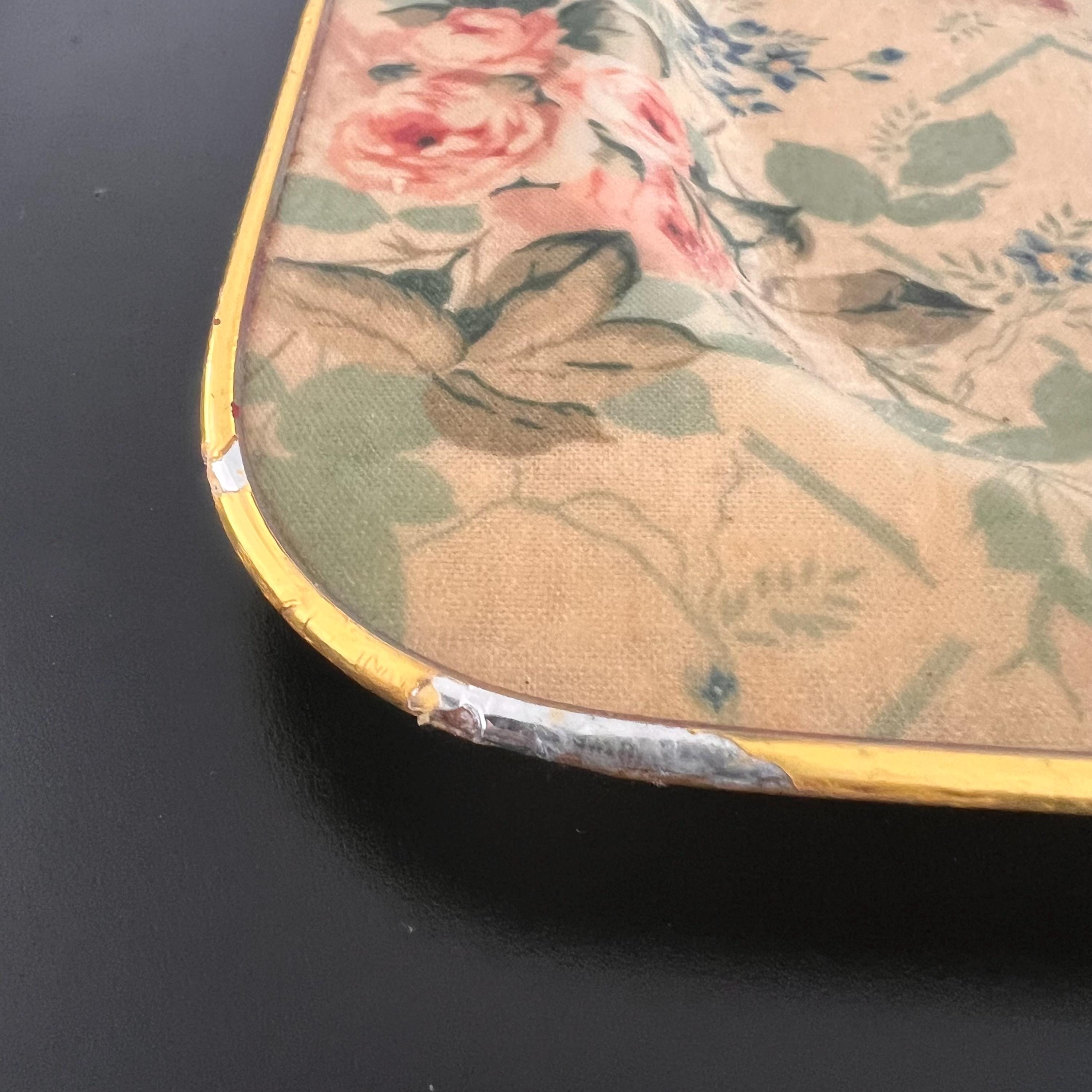 Vintage Floral Fiberglass Serving Tray - Arnold Designs, England