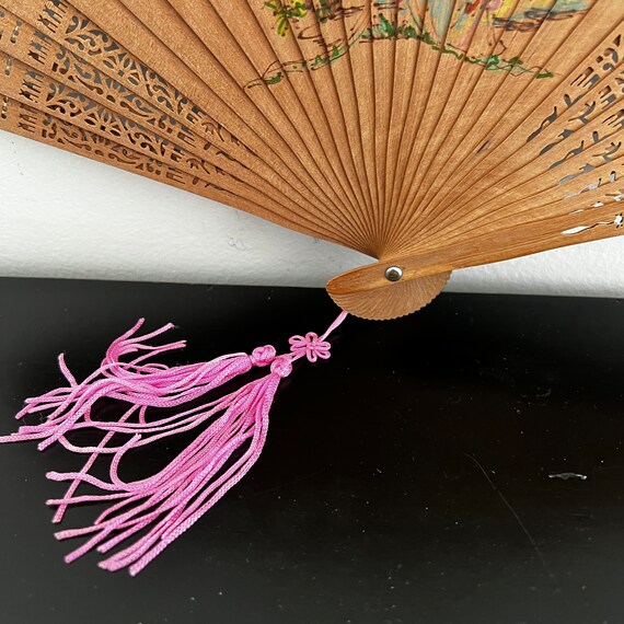 Vintage,Wooden Folding Fan,Chinese Fan,Asian Inte… - image 4